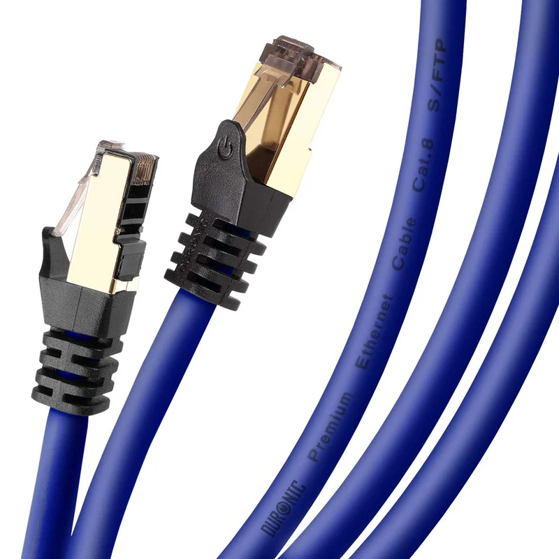Duronic CAT8 BE 2 m Ethernet-Kabel | 40 Gbps Netzwerkabel | RJ45 Gigabit LAN Kabel Cat 8 | Patch Kabel 2000 MHz S/FTP Schirmung | TV Streaming Router Modem Switch Internetkabel 10 100 1000 Mbit