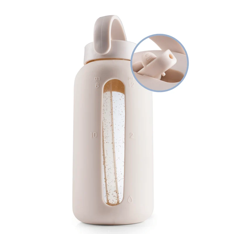 Glas-Trinkflasche – Creme