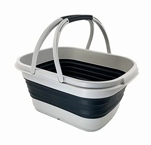 SAMMART 13L Faltbarer Korb mit Griff – Tragbarer Picknickkorb/Krater für den Außenbereich – Faltbare Einkaufstasche – Platzsparender Aufbewahrungsbehälter