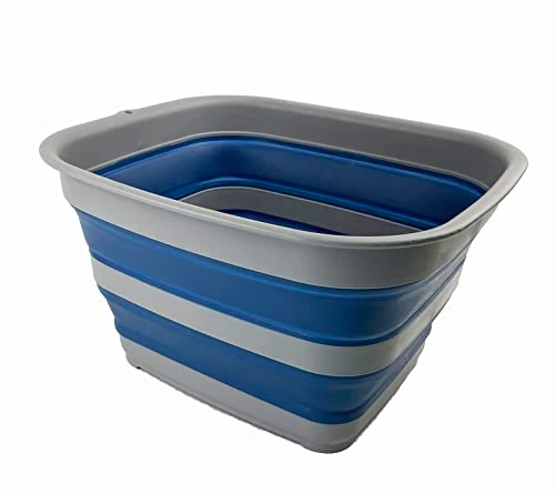 SAMMART 15L Faltbare Kunststoff-Waschwanne – Faltbare Waschwanne – tragbares Waschbecken – platzsparend und einfach zu verstauen
