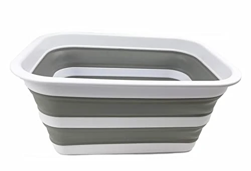 SAMMART 12L zusammenklappbare Wanne – tragbares Picknick-Tablett für den Außenbereich – tragbares Waschbecken – platzsparende Kunststoff-Waschwanne
