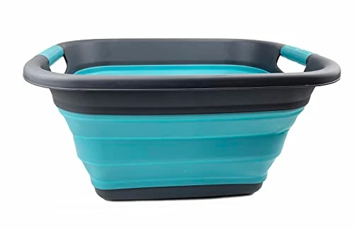 SAMMART 25L Zusammenklappbarer Wäschekorb / -wanne - faltbarer Aufbewahrungsbehälter/Organizer - tragbarer Waschbehälter - platzsparender Korb - Kofferraum-Aufbewahrungsbox