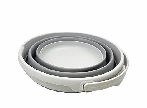 SAMMART 10L zusammenklappbarer Kunststoffeimer – Faltbare runde Wanne – tragbarer Wassereimer zum Angeln – platzsparender Wassertopf für den Außenbereich. Größe 31 cm Durchmesser