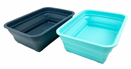SAMMART 8L zusammenklappbare Wanne – Faltbare Geschirrwanne – tragbares Waschbecken – platzsparende Kunststoff-Waschwanne