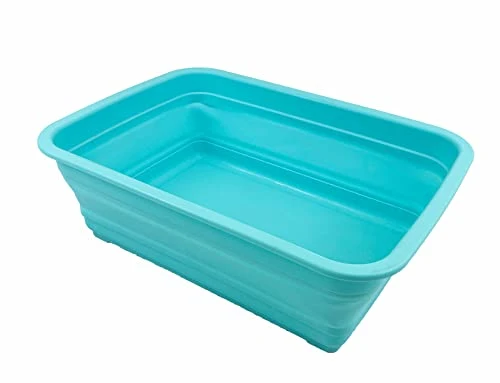 SAMMART 8L zusammenklappbare Wanne – Faltbare Geschirrwanne – tragbares Waschbecken – platzsparende Kunststoff-Waschwanne