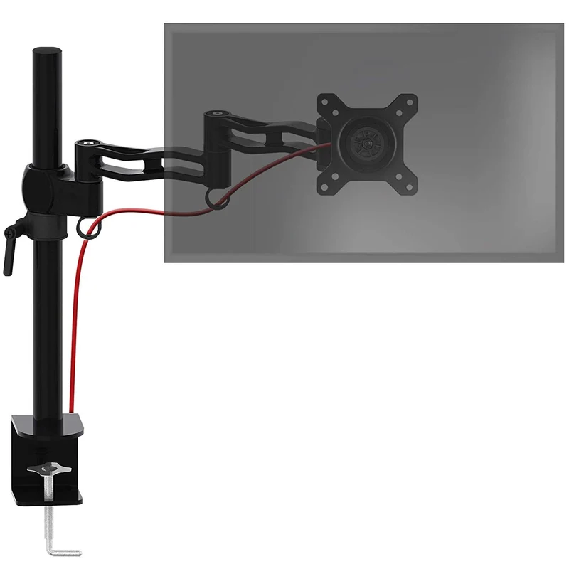 Duronic DM351X3 BK Monitorarm | Monitor Halterung Bildschirme bis 27" Zoll | LCD LED Display Ständer bis 10 kg | Höhenverstellbar | Neigbar -15° bis +15° | Drehbar 360° | Monitorhalterung Arm VESA