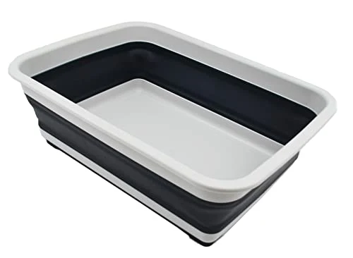 SAMMART 7L zusammenklappbare Wanne – Faltbare Geschirrwanne – tragbares Waschbecken – platzsparende Kunststoff-Waschwanne