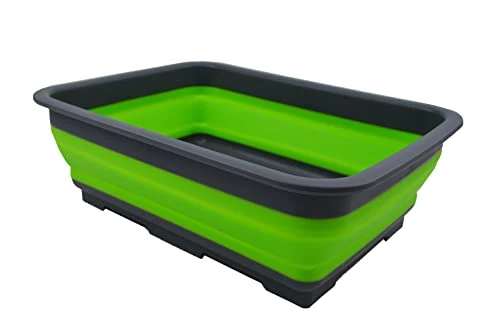 SAMMART 7L zusammenklappbare Wanne – Faltbare Geschirrwanne – tragbares Waschbecken – platzsparende Kunststoff-Waschwanne