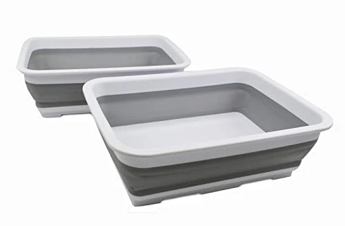 SAMMART 7L zusammenklappbare Wanne – Faltbare Geschirrwanne – tragbares Waschbecken – platzsparende Kunststoff-Waschwanne