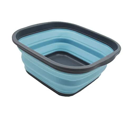 SAMMART 5,5 l zusammenklappbare Wanne – Faltbare Geschirrwanne – tragbares Waschbecken – platzsparende Kunststoff-Waschwanne