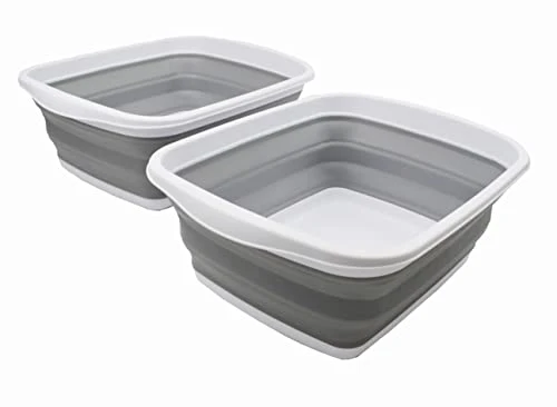SAMMART 10L zusammenklappbare Wanne – Faltbare Geschirrwanne – tragbares Waschbecken – platzsparende Kunststoff-Waschwanne