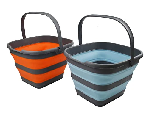SAMMART 10L 2er Set Zusammenklappbarer rechteckiger praktischer Korb/Eimer