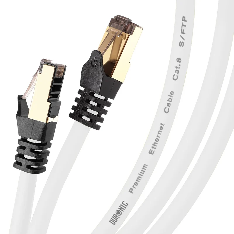 Duronic CAT8 WE 1,5 m Ethernet-Kabel | 40 Gbps Netzwerkabel | RJ45 Gigabit LAN Kabel Cat 8 | Patch Kabel 2000 MHz S/FTP Schirmung | TV Streaming Router Modem Switch Internetkabel 10 100 1000 Mbit