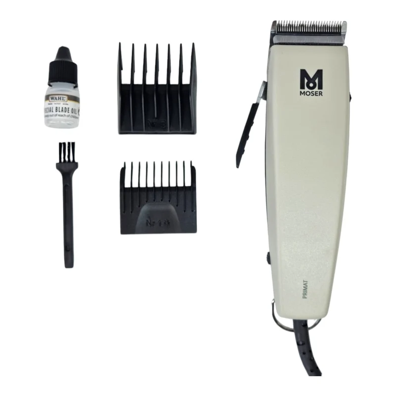 Moser Primat 1230 Haarschneidemaschine 15 Watt 46 mm ( 1230-0051 ) + 2x Aufsteckkamm
