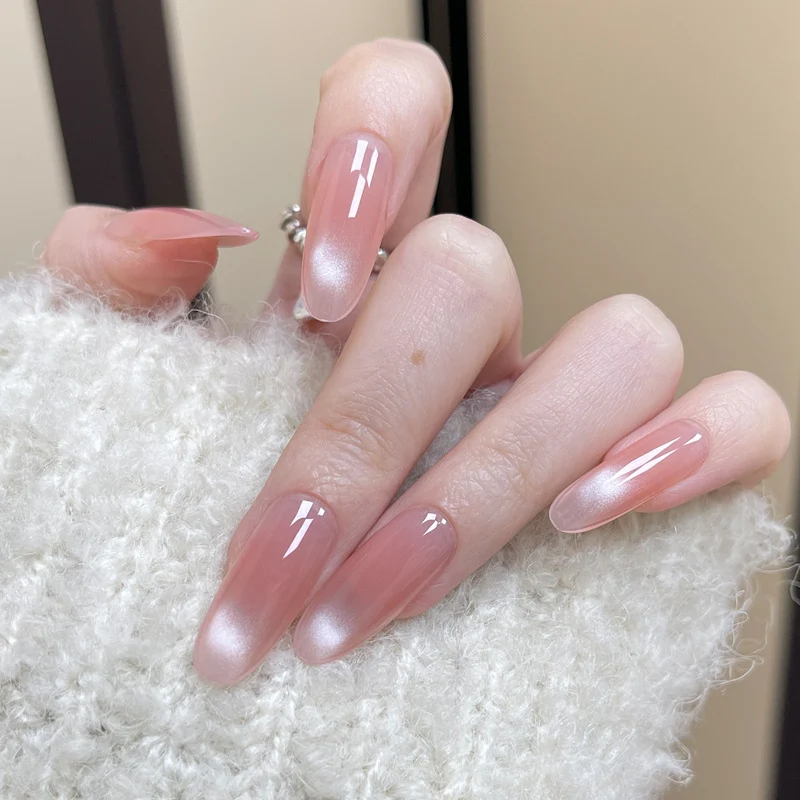 Elegante glänzende Ombre Press-On Nägel Karnz