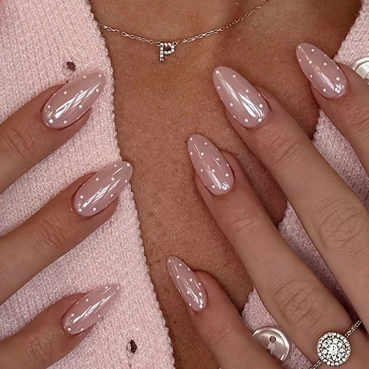 Elegantes Gel-Nagelkunst-Set mit Pünktchen-Design Karnz