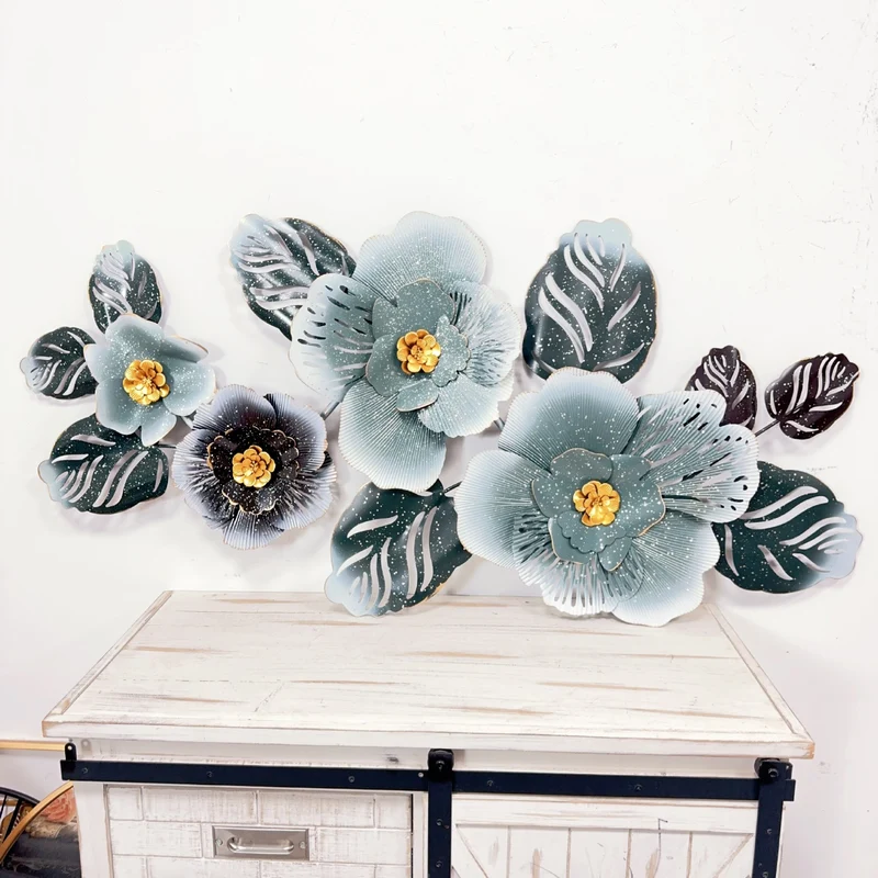 Florale Metall Wandkunst Skulptur Karnz 1789208529