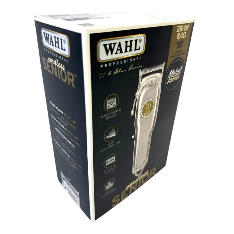 Wahl Cordless Senior Metal Edition Akku Haarschneidemaschine 0,5 - 1,2 mm ( 3000116 ) + 3x Aufsteckkamm