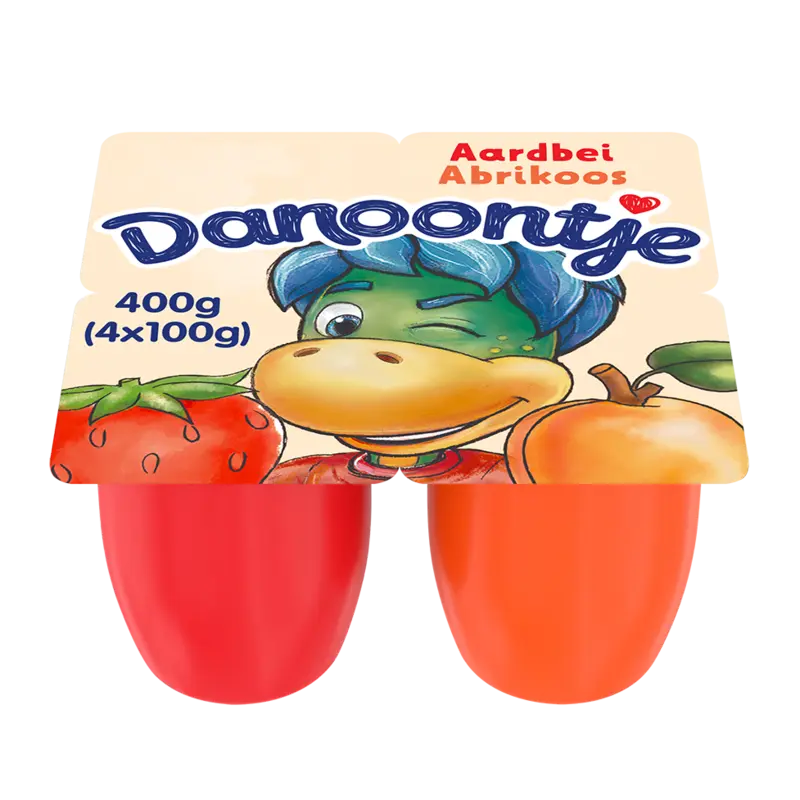 Danoontje Fruitkwark aardbei abrikoos