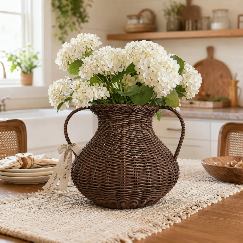 Deko-Vase Aus Rattan Karnz