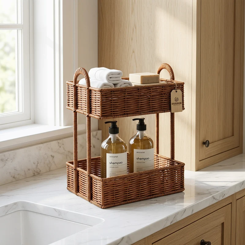 Badezimmer-Regal Ganz Aus Rattan Karnz