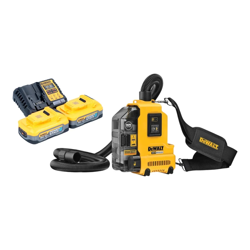 DeWalt DWH 161 H2 Akku Universalabsaugung 18 V 0,21 l Brushless + 2x Powerstack Akku 5,0 Ah + Ladegerät
