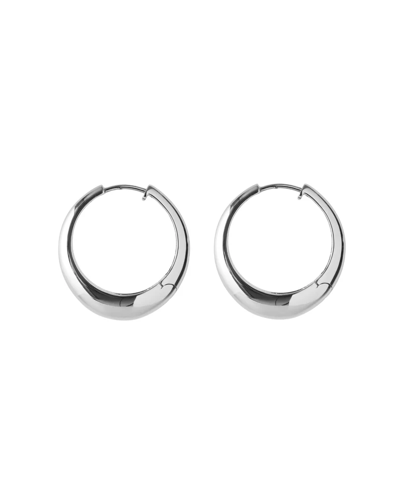 Ohrringe Large Globe Huggies - silber