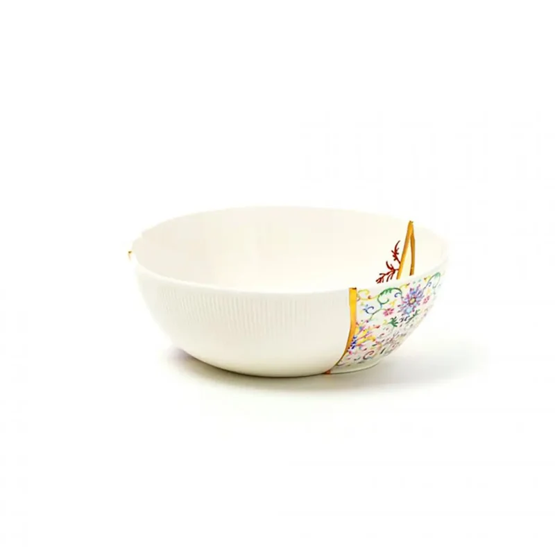 Seletti Kintsugi salad bowl in porcelain/24 carat gold