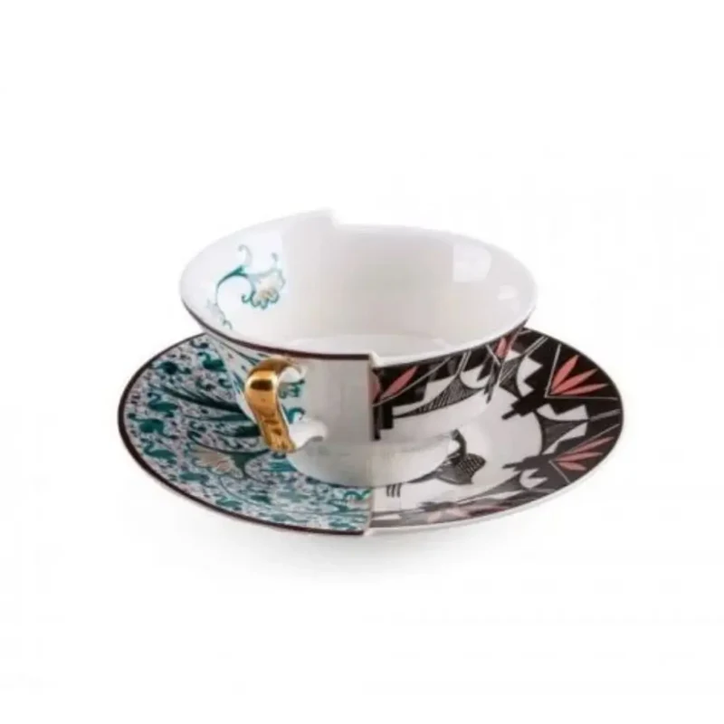 Seletti Hybrid 2.0 porcelain tea cup with saucer