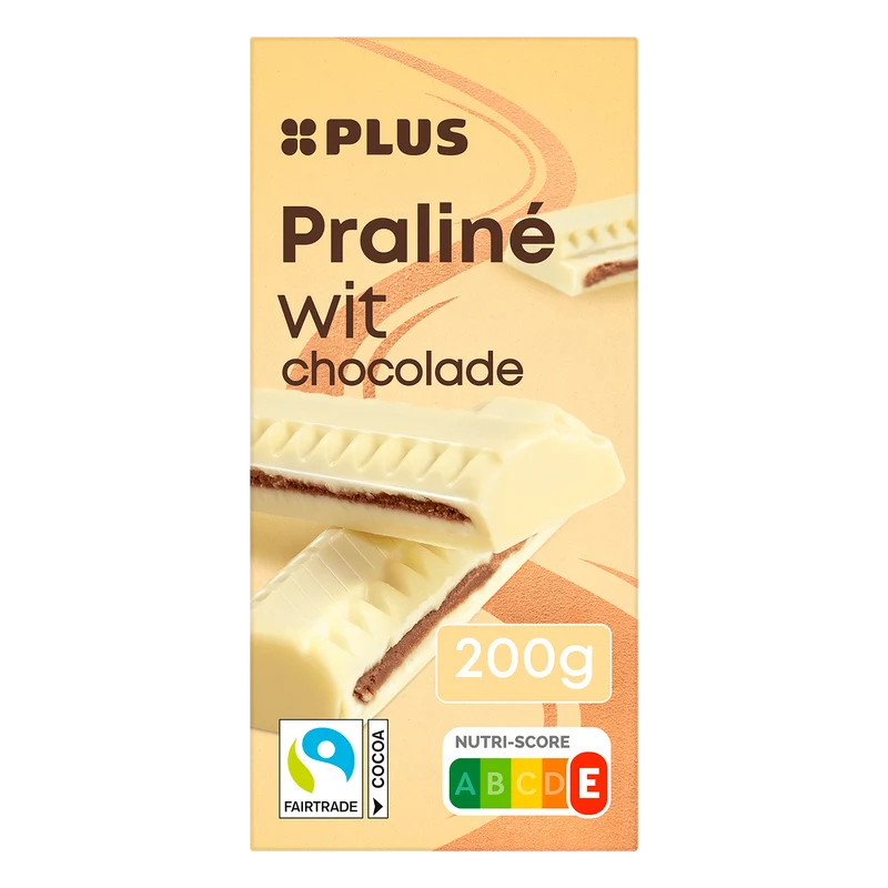 Tablet chocolade praliné wit