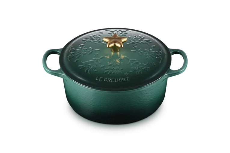 Le Creuset - Noel Kasserolle 4,2 Liter ø 24 cm Gusseisen grün