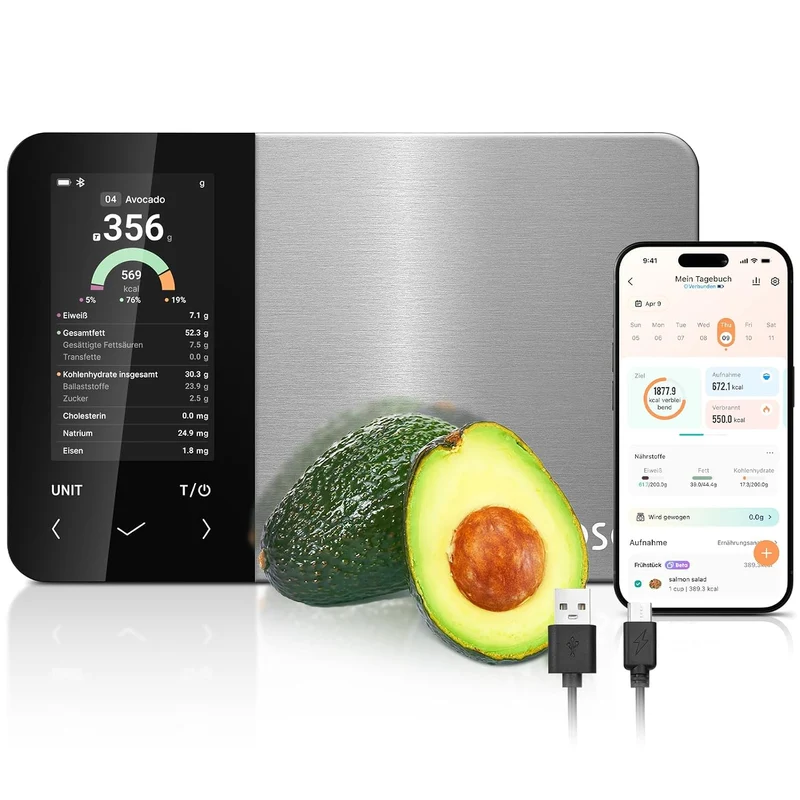 COSORI NutriLens Smarte Küchen- und Ernährungswaage