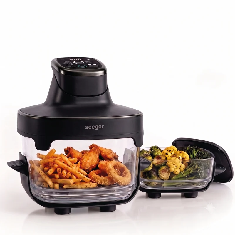 Seeger ClearFry | Black Glass Air Fryer