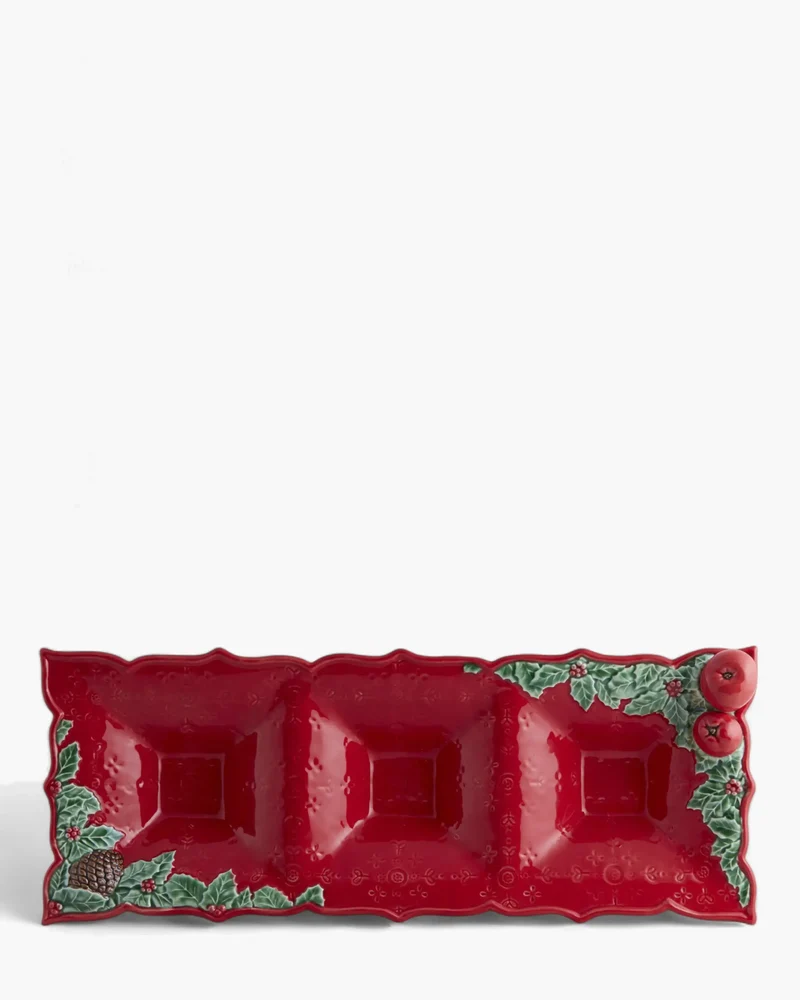 Bordallo Pinheiro Christmas Garland appetizers tray