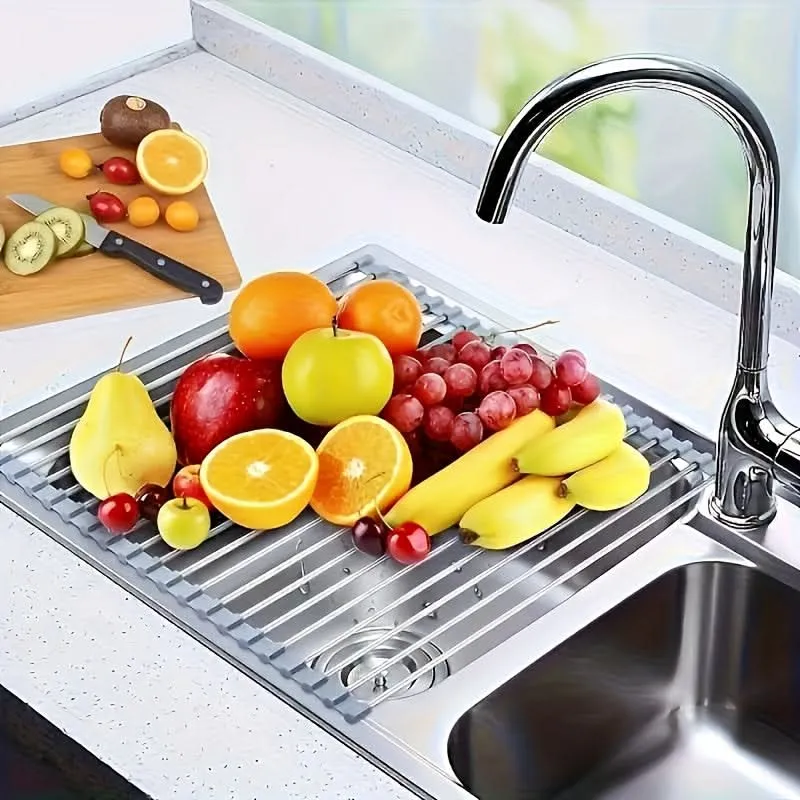 ROLLSINK – Roll Up Stainless Steel Dish Drying Rack