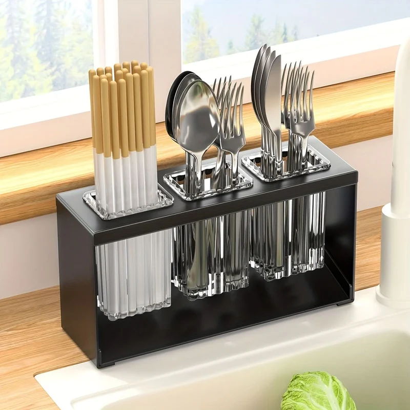 DRYFLOW – Kitchen Utensil Storage Rack Organizer