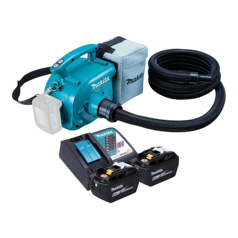 Makita DVC 350 Z Akku Staubsauger 18 V + 2x Akku 9,0 Ah + Ladegerät