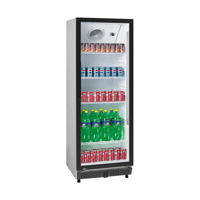Flaschenkühlschrank 360 L 620x635x1732 mm, weiß mit schwarzem Rahmen