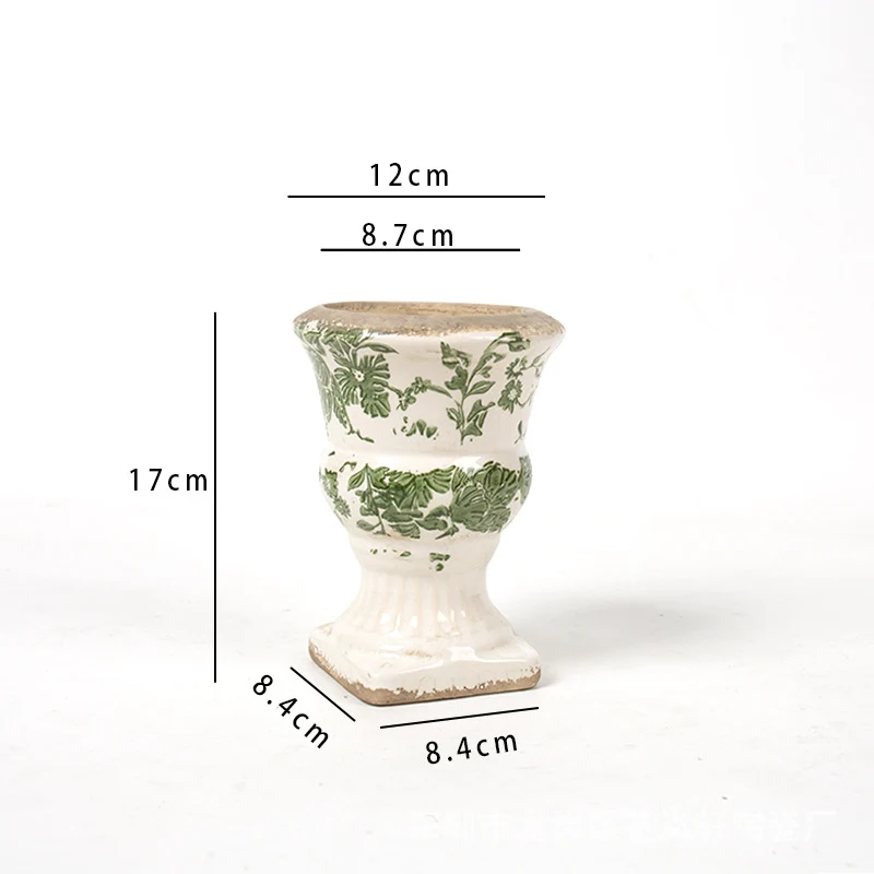 Florale Keramik Pflanzgefäß Karnz