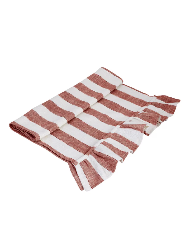 Läufer Ida Stripe - Weiß/Rot