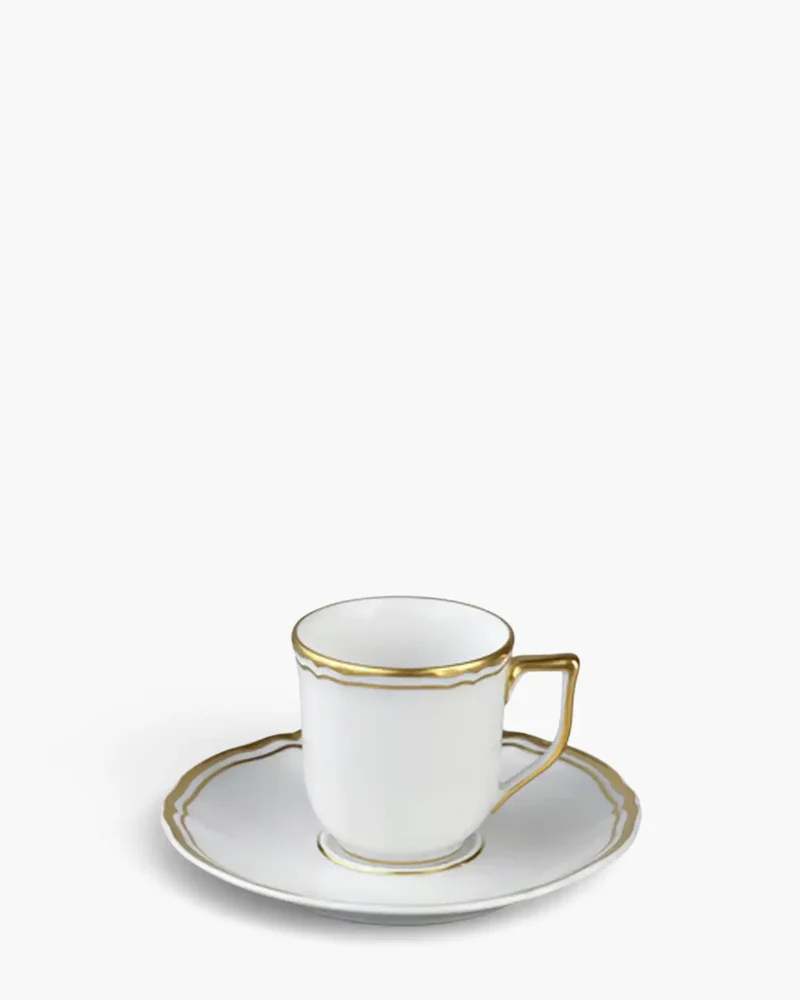 Raynaud Polka coffee cup with saucer in Limoges porcelain