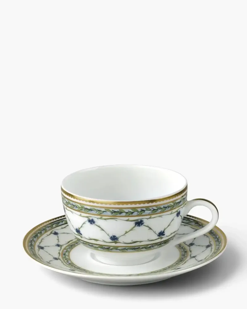Raynaud Allée du Roy tea cup with saucer in Limoges porcelain