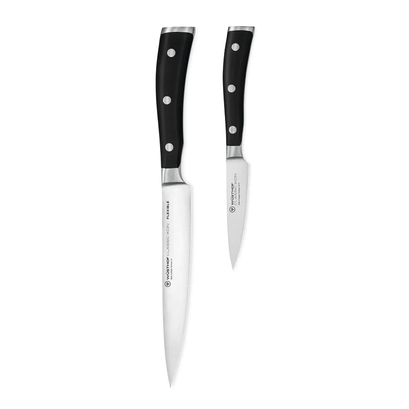 Wüsthof - Classic Ikon 2-teiliges Messerset - Flexibles Filetiermesser + Officemesser
