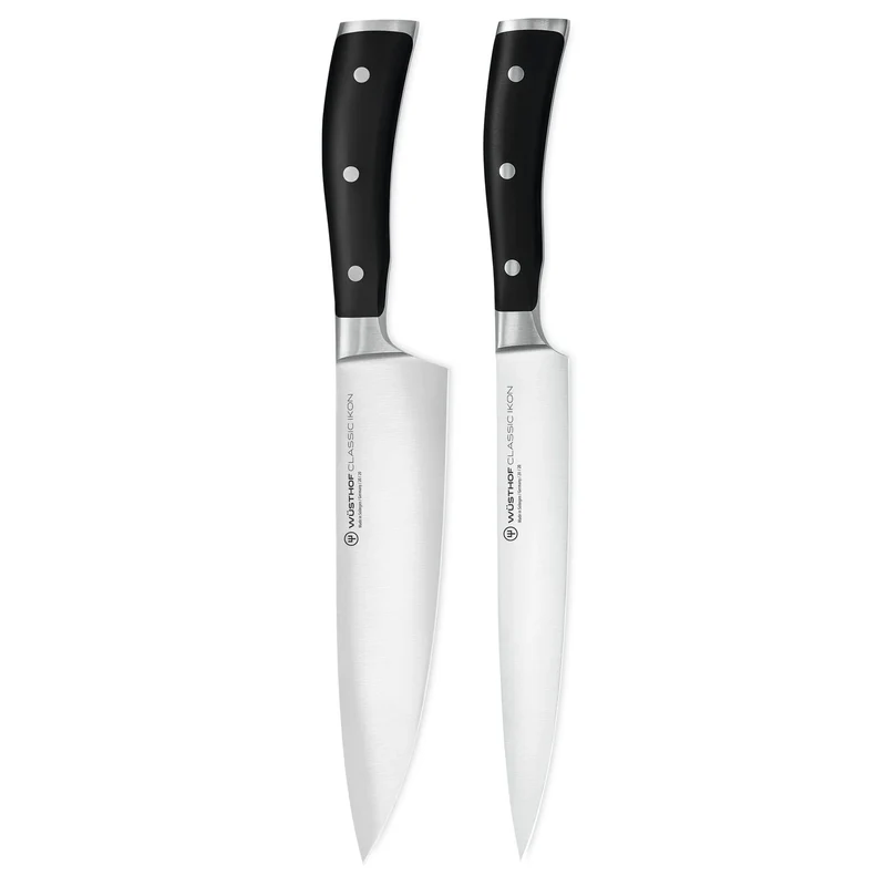 Wüsthof - Classic Ikon 2-teiliges Messerset - Kochmesser + Fleischmesser