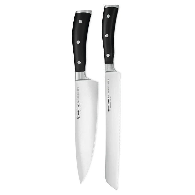 Wüsthof - Classic Ikon 2-teiliges Messerset - Kochmesser + Brotmesser