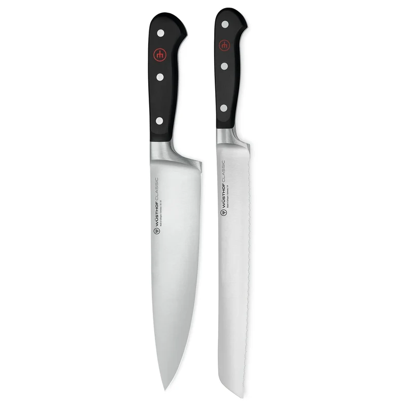 Wüsthof Classic 2-teiliges Messerset - Kochmesser + Brotmesser