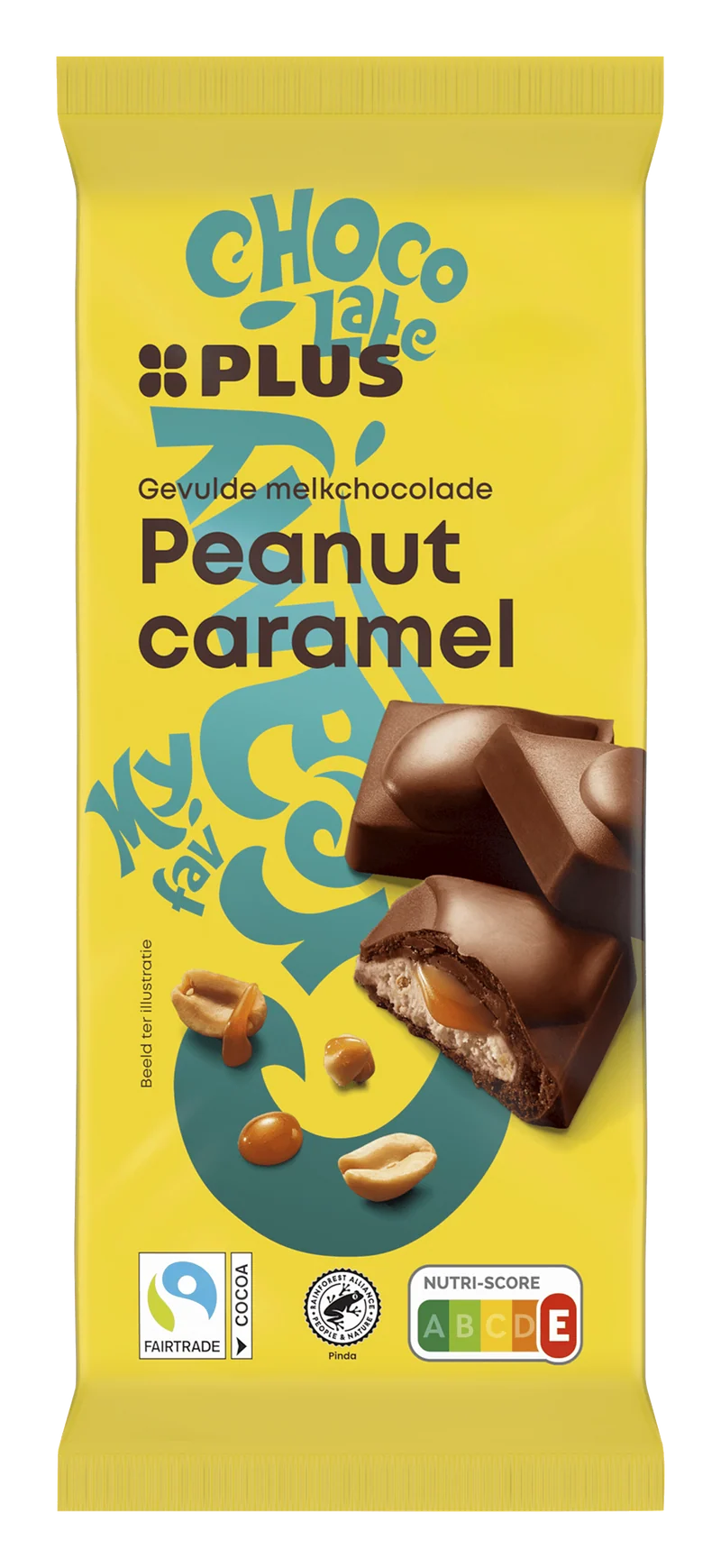 Gevulde chocoladereep pinda karamel