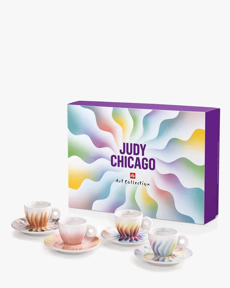 Illy Art Collection set 4 espresso coffee cups designed by Judy Chicago