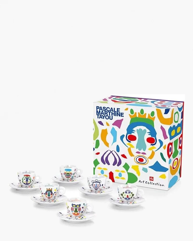 Illy Art Collection set 6 espresso coffee cups designed by Pascale Marthine Tayou