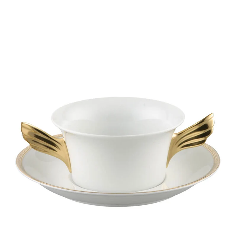 Versace meets Rosenthal Ikarus Médaillon Méandre d'Or Creamsoup cup and saucer